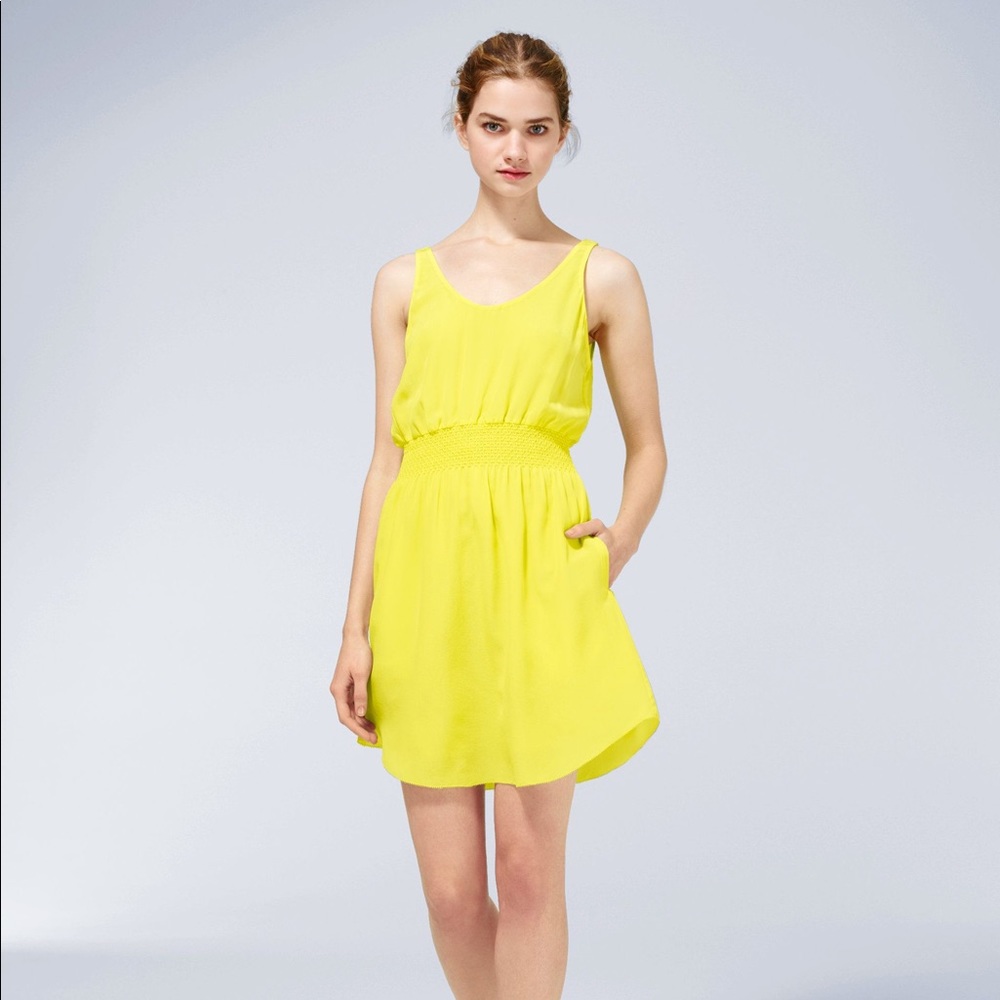 aritzia bright pink dress